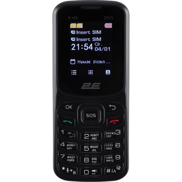 Мобiльний телефон 2E E180 2023 Dual Sim Black (688130251044)